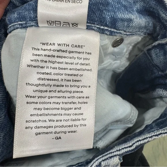 Good American Good Ease Crystal Embellished Wide Leg Jeans Loose Fit Size 00/24 - Picture 13 of 14